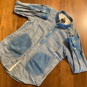 Prps Distressed Workwear Denim Button Up Shirt